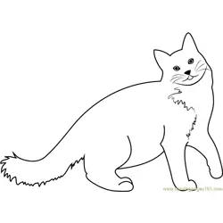A Very Happy Cat Free Coloring Page for Kids