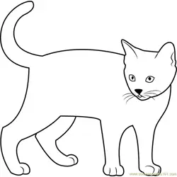 Kitten Looking Back Free Coloring Page for Kids