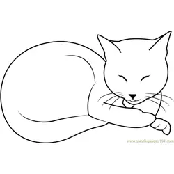 Sleeping Beauty Cat by Kahinaspirit Free Coloring Page for Kids