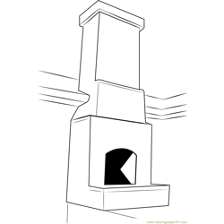 Stone Fireplace Chimney Free Coloring Page for Kids