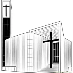 Christian Church Free Coloring Page for Kids