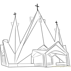 Church Free Coloring Page for Kids