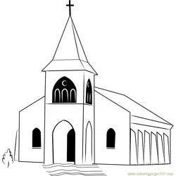 Touaourou Mission Church Free Coloring Page for Kids