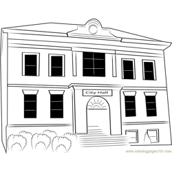 Ansonia City Hall Free Coloring Page for Kids