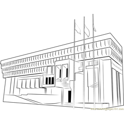 Boston City Hall Free Coloring Page for Kids