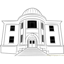 City Hall in United State Free Coloring Page for Kids