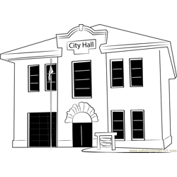 Guild Hall Free Coloring Page for Kids