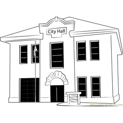 City Hall London Coloring Page for Kids - Free City Hall Printable