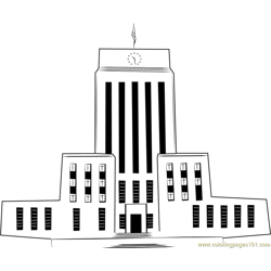 Houston City Hall Free Coloring Page for Kids