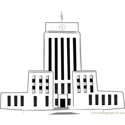 Houston City Hall Free Coloring Page for Kids