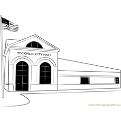 Rockville City Hall Free Coloring Page for Kids