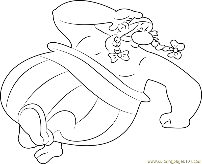 Happy Obelix Coloring Page for Kids - Free Asterix Printable Coloring