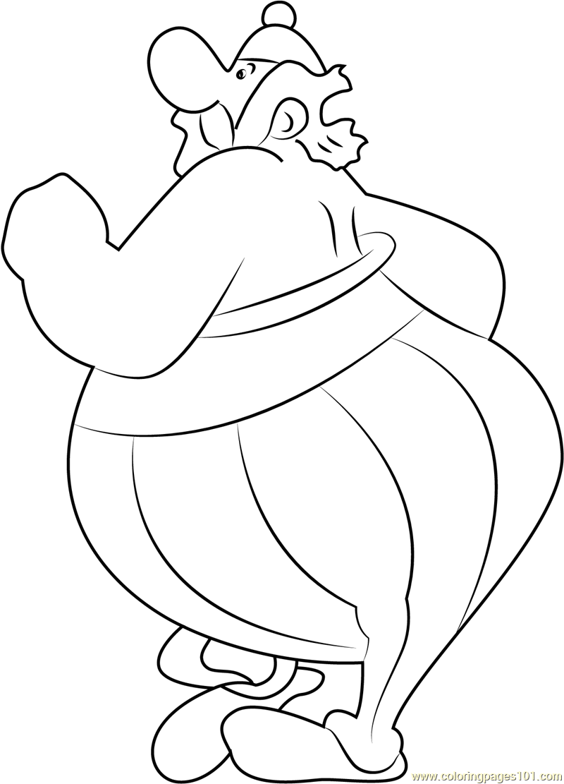 Obelix Run Coloring Page for Kids - Free Asterix Printable Coloring