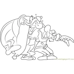 Asterix and Obelix Enjoying Free Coloring Page for Kids