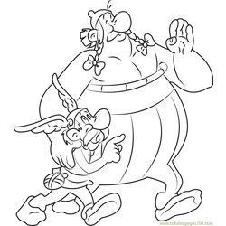 Asterix and Obelix are going Free Coloring Page for Kids