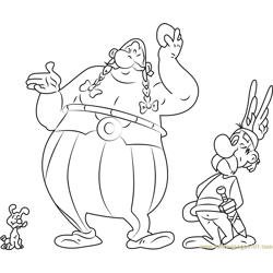 Asterix and Obelix Free Coloring Page for Kids