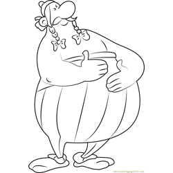 Big Obelix Free Coloring Page for Kids