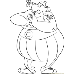 Cute Obelix Free Coloring Page for Kids