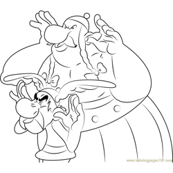 Funny Obelix Free Coloring Page for Kids