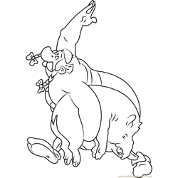 Obelix Running Free Coloring Page for Kids