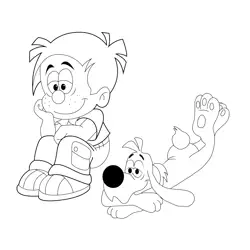 Boule And Bill Doing Rest Free Coloring Page for Kids