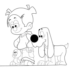 Boule And Bill Standing Free Coloring Page for Kids