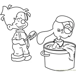 Bill taking Bath Free Coloring Page for Kids