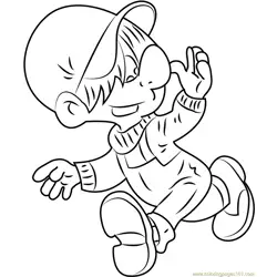 Boule Running Free Coloring Page for Kids