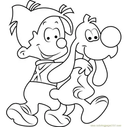 Boule and Bill See Back Free Coloring Page for Kids