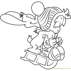 Boule and Bill Skating Free Coloring Page for Kids