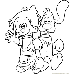 Boule and Bill Walking Together Free Coloring Page for Kids
