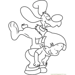 Boule and Bill are Playing Free Coloring Page for Kids