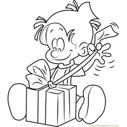 Boule opening Gift Free Coloring Page for Kids