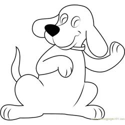 Clifford Dancing Free Coloring Page for Kids
