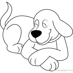 Clifford Dog Sitting Free Coloring Page for Kids