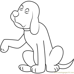 Clifford Dog Sleeping Free Coloring Page for Kids