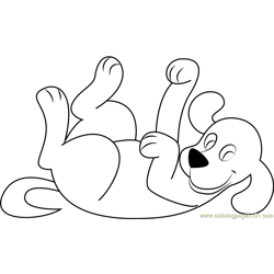 Clifford Dog having Fun Free Coloring Page for Kids