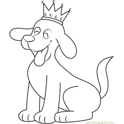 King Clifford Free Coloring Page for Kids