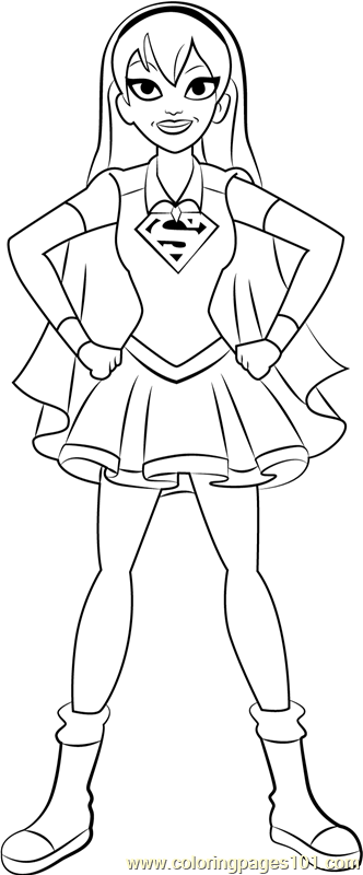 Supergirl Coloring Page for Kids - Free DC Super Hero Girls Printable