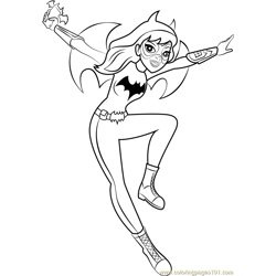 Bat Girl Free Coloring Page for Kids
