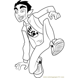 Beast Boy Free Coloring Page for Kids