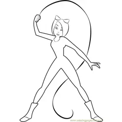 Catwoman Free Coloring Page for Kids