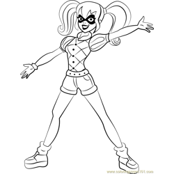 Harley Quinn Free Coloring Page for Kids