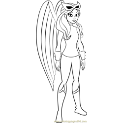 Hawkgirl Free Coloring Page for Kids