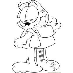 Garfield Looking You Free Coloring Page for Kids