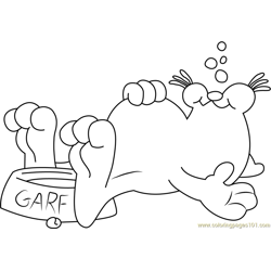 Garfield Sleeping Free Coloring Page for Kids