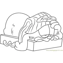 Garfield Wake Up Free Coloring Page for Kids