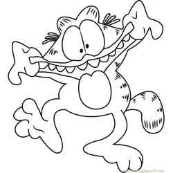 Garfield having Fun Coloring Page