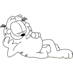 Garfield the Cat Free Coloring Page for Kids