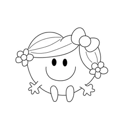 Little Miss 1 Free Coloring Page for Kids